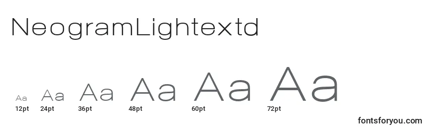 Размеры шрифта NeogramLightextd