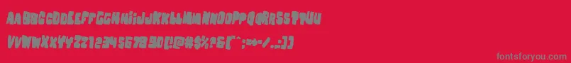 フォントNobodyhomerotate2 – 赤い背景に灰色の文字