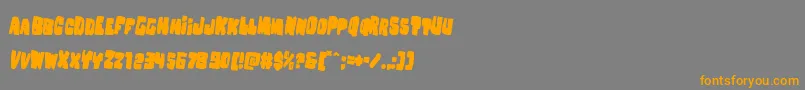 フォントNobodyhomerotate2 – オレンジの文字は灰色の背景にあります。