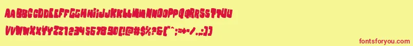 Fonte Nobodyhomerotate2 – fontes vermelhas em um fundo amarelo