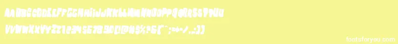 Nobodyhomerotate2 Font – White Fonts on Yellow Background