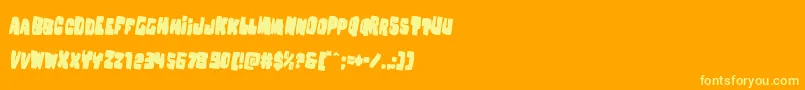 フォントNobodyhomerotate2 – オレンジの背景に黄色の文字