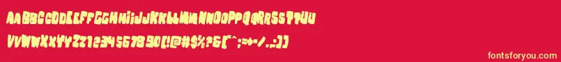 Nobodyhomerotate2 Font – Yellow Fonts on Red Background