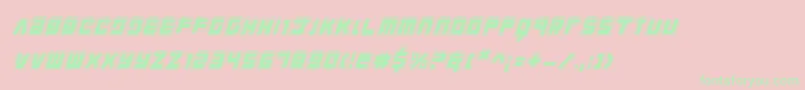 YoungTechsAcademyItalic Font – Green Fonts on Pink Background