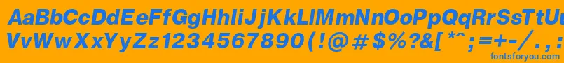 Police GenevaBoldItalic – polices bleues sur fond orange