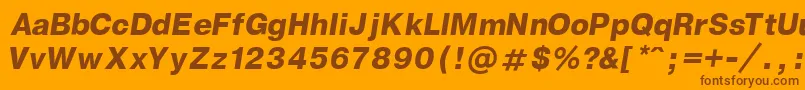 Шрифт GenevaBoldItalic – коричневые шрифты на оранжевом фоне