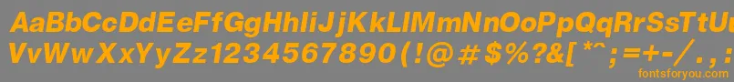 GenevaBoldItalic-Schriftart – Orangefarbene Schriften auf grauem Hintergrund