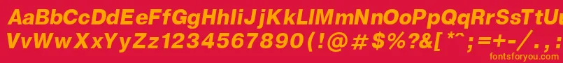 フォントGenevaBoldItalic – 赤い背景にオレンジの文字