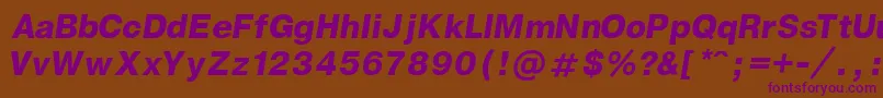 Czcionka GenevaBoldItalic – fioletowe czcionki na brązowym tle