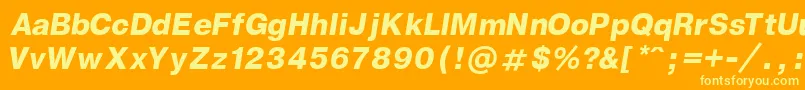 GenevaBoldItalic Font – Yellow Fonts on Orange Background