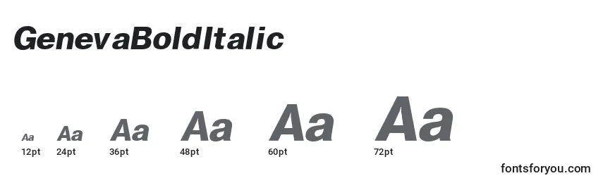 Размеры шрифта GenevaBoldItalic