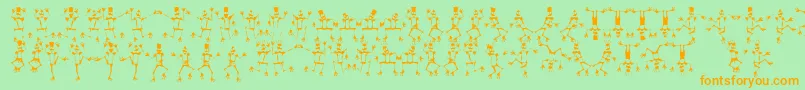 Mrskf ffy-fontti – oranssit fontit vihreällä taustalla