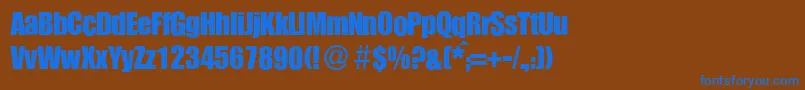 Шрифт I770SansRegular – синие шрифты на коричневом фоне