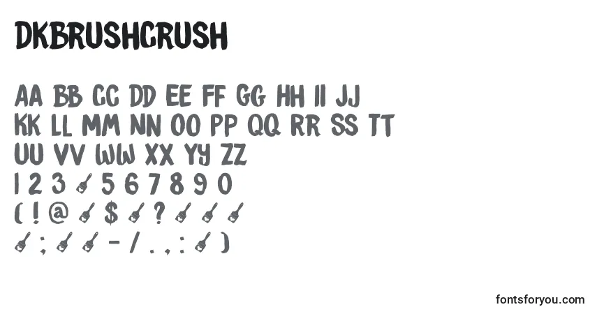 Schriftart DkBrushCrush – Alphabet, Zahlen, spezielle Symbole