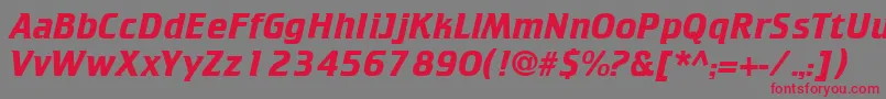 フォントCricketBold – 赤い文字の灰色の背景