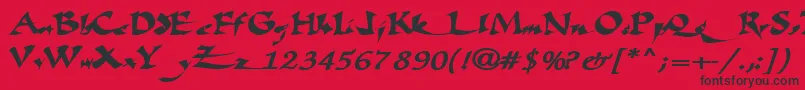 Fatescripttext29RegularTtext Font – Black Fonts on Red Background