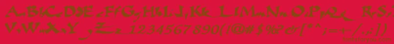 Fatescripttext29RegularTtext Font – Brown Fonts on Red Background