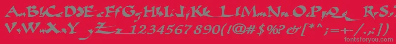 Fatescripttext29RegularTtext Font – Gray Fonts on Red Background