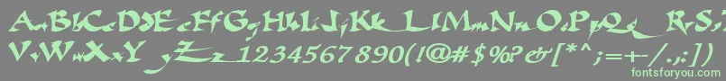 フォントFatescripttext29RegularTtext – 灰色の背景に緑のフォント