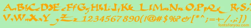 More about Fatescripttext29RegularTtext Font Fatescripttext29RegularTtext Font – Orange Fonts on Green Background