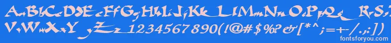Fatescripttext29RegularTtext Font – Pink Fonts on Blue Background