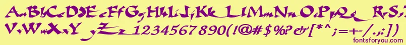 Fonte Fatescripttext29RegularTtext – fontes roxas em um fundo amarelo