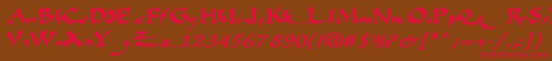 Fatescripttext29RegularTtext Font – Red Fonts on Brown Background