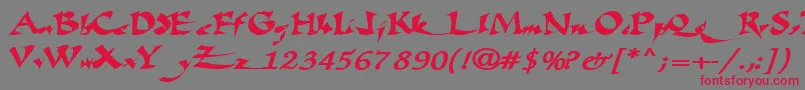 Fatescripttext29RegularTtext Font – Red Fonts on Gray Background