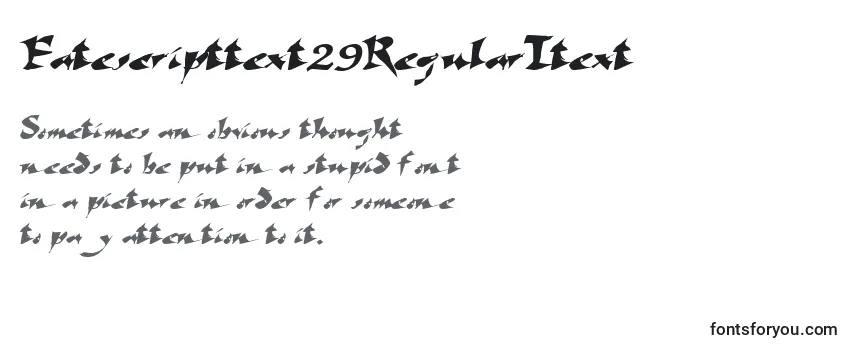 Шрифт Fatescripttext29RegularTtext