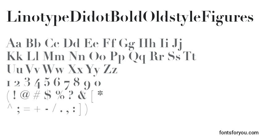 A fonte LinotypeDidotBoldOldstyleFigures – alfabeto, números, caracteres especiais