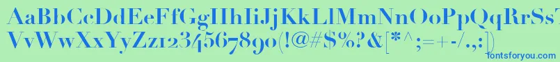 LinotypeDidotBoldOldstyleFigures Font – Blue Fonts on Green Background