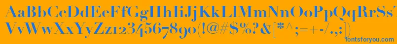 LinotypeDidotBoldOldstyleFigures Font – Blue Fonts on Orange Background