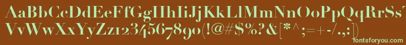 LinotypeDidotBoldOldstyleFigures Font – Green Fonts on Brown Background