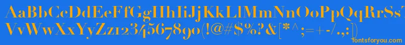 LinotypeDidotBoldOldstyleFigures Font – Orange Fonts on Blue Background