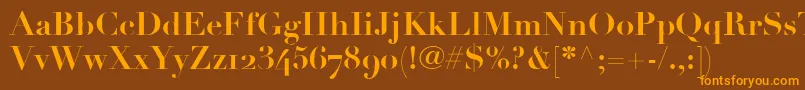 LinotypeDidotBoldOldstyleFigures Font – Orange Fonts on Brown Background