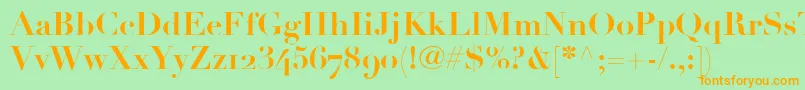 LinotypeDidotBoldOldstyleFigures Font – Orange Fonts on Green Background
