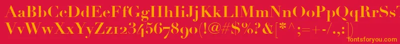 fuente LinotypeDidotBoldOldstyleFigures – Fuentes Naranjas Sobre Fondo Rojo