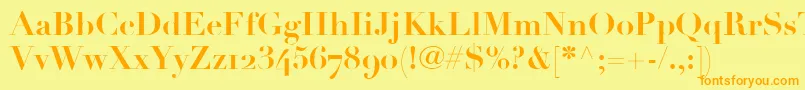 LinotypeDidotBoldOldstyleFigures Font – Orange Fonts on Yellow Background