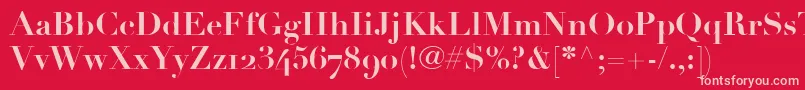 LinotypeDidotBoldOldstyleFigures Font – Pink Fonts on Red Background