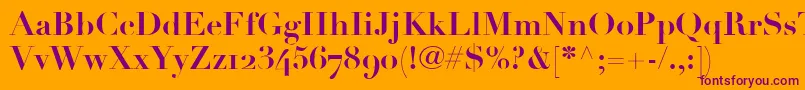 LinotypeDidotBoldOldstyleFigures Font – Purple Fonts on Orange Background