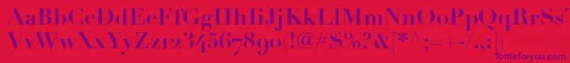 LinotypeDidotBoldOldstyleFigures Font – Purple Fonts on Red Background