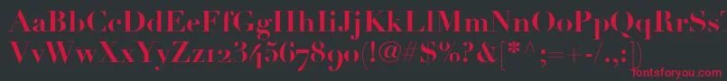 LinotypeDidotBoldOldstyleFigures Font – Red Fonts on Black Background