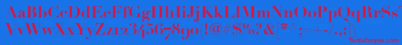 LinotypeDidotBoldOldstyleFigures Font – Red Fonts on Blue Background