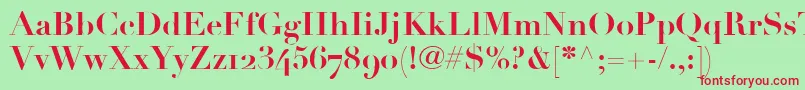 LinotypeDidotBoldOldstyleFigures Font – Red Fonts on Green Background