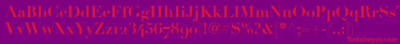 LinotypeDidotBoldOldstyleFigures Font – Red Fonts on Purple Background