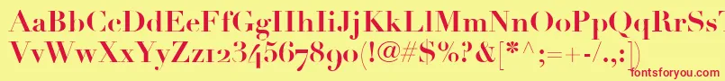 LinotypeDidotBoldOldstyleFigures Font – Red Fonts on Yellow Background