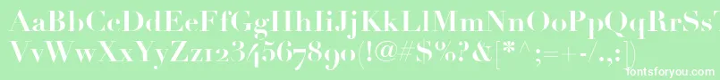 フォントLinotypeDidotBoldOldstyleFigures – 緑の背景に白い文字