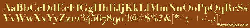 LinotypeDidotBoldOldstyleFigures Font – Yellow Fonts on Brown Background