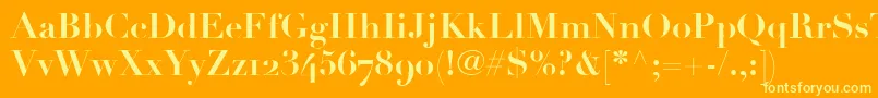 LinotypeDidotBoldOldstyleFigures Font – Yellow Fonts on Orange Background