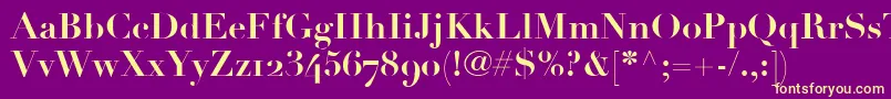 LinotypeDidotBoldOldstyleFigures Font – Yellow Fonts on Purple Background